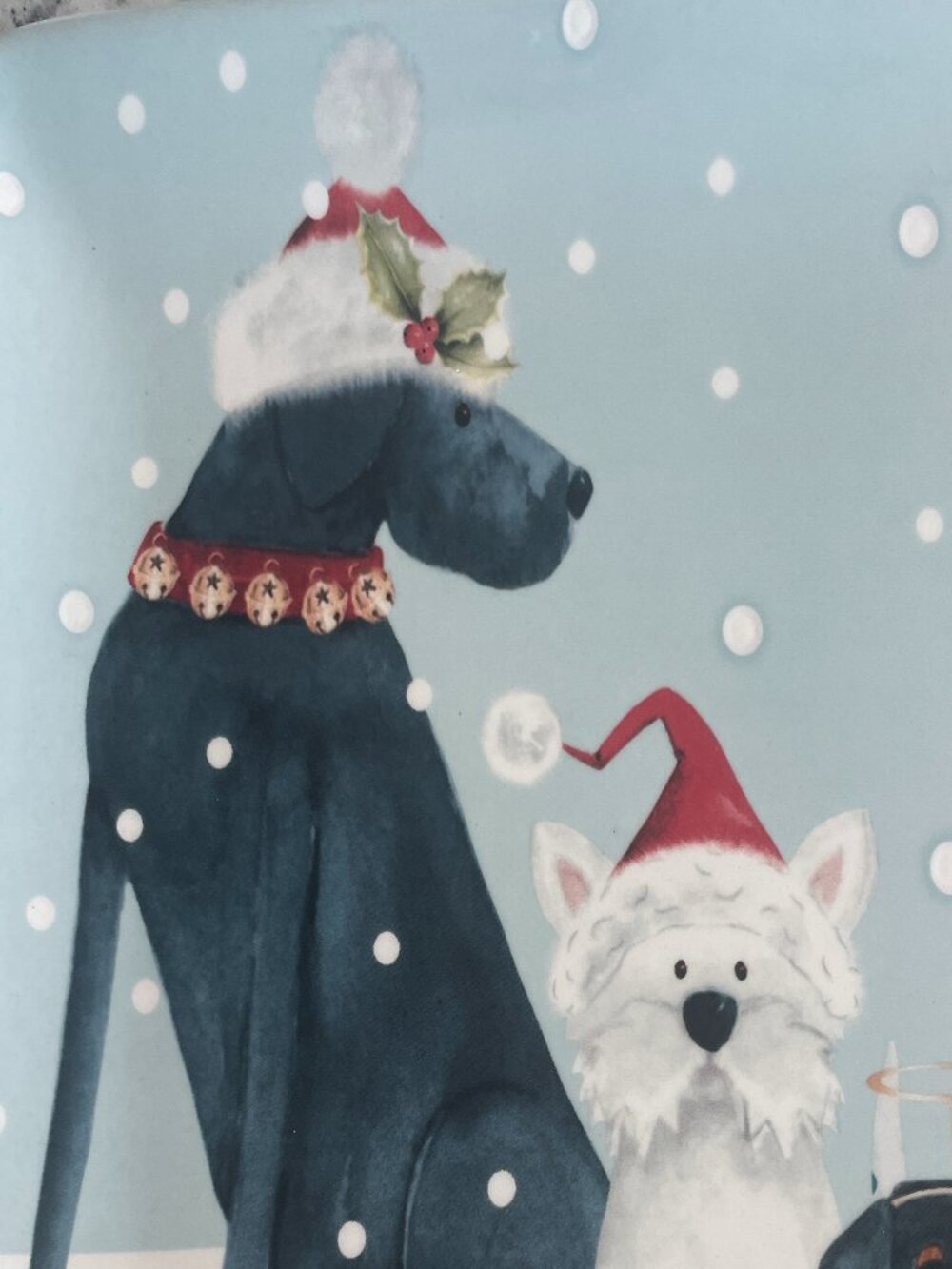 PIER 1 IMPORTS HOLIDAY PUPS PLATTER CHRISTMAS NWT - Picture 3 of 7